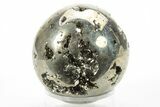 Polished Pyrite Sphere - Peru #228372-2